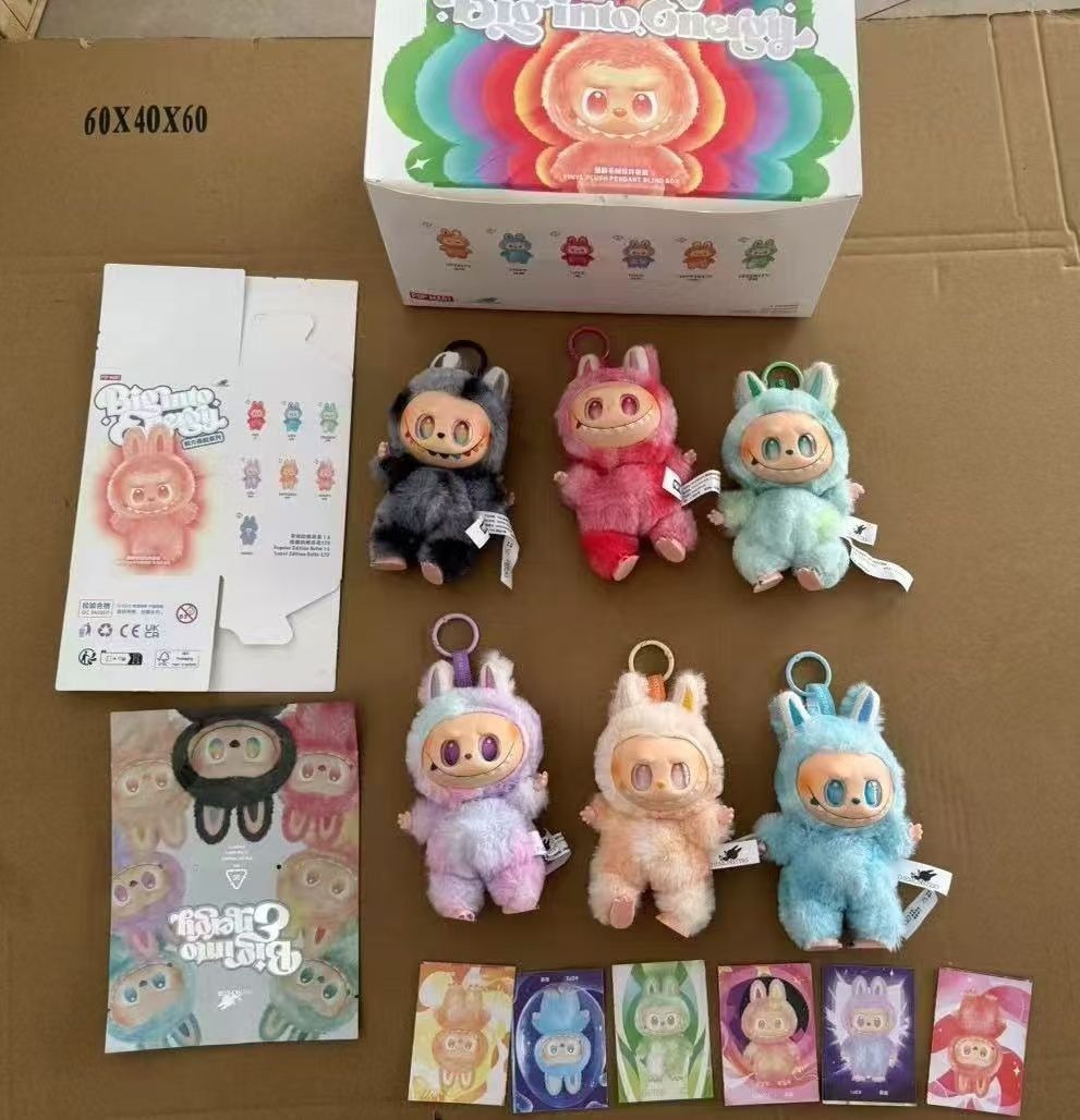 Plush Toy Cartoon Keychain with Hook Assorted Colorful Animal Design 1 Pc