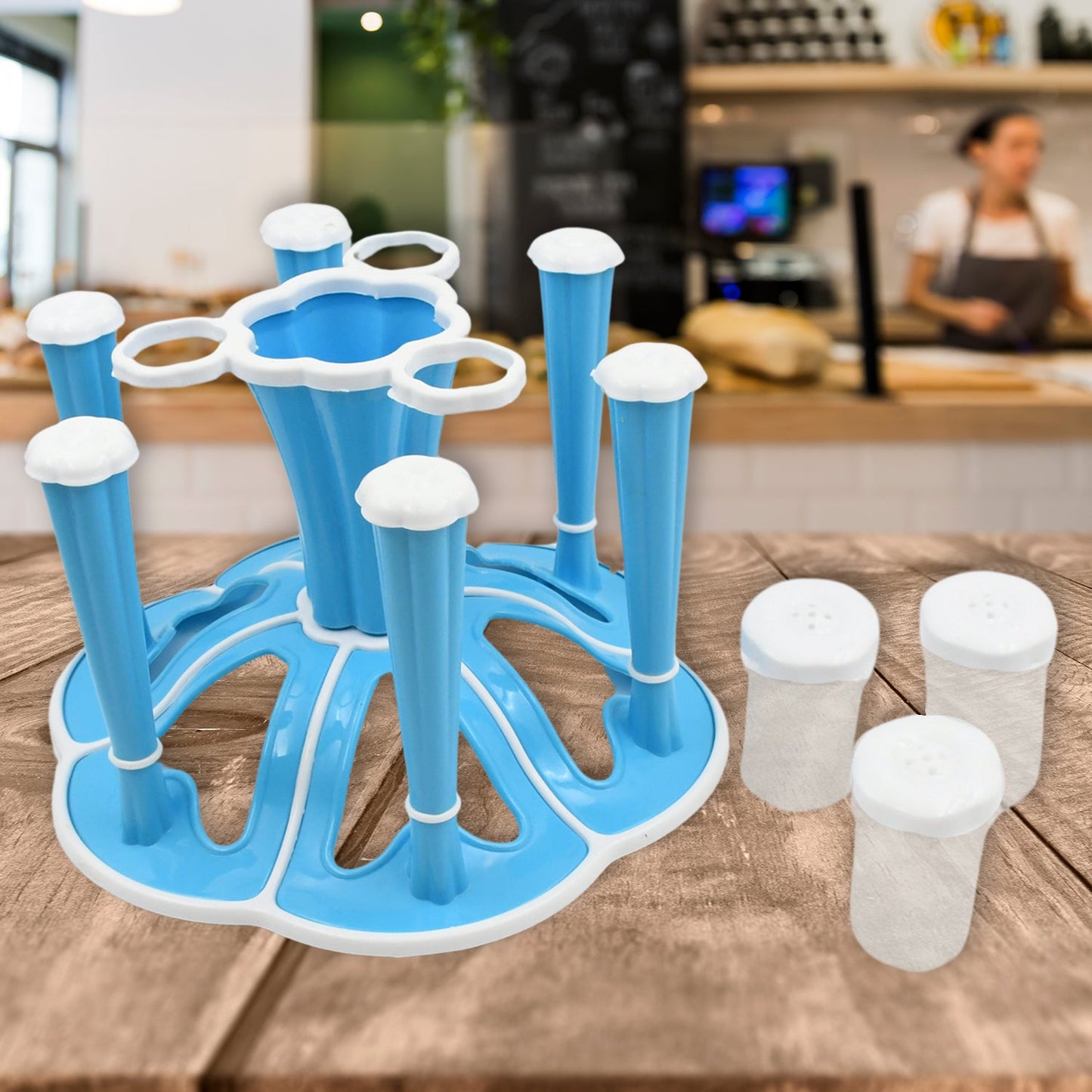 Miracle Plastic Glass Stand for Kitchen & Dining (6-Glass, Spices, Moq - 2 Pc)