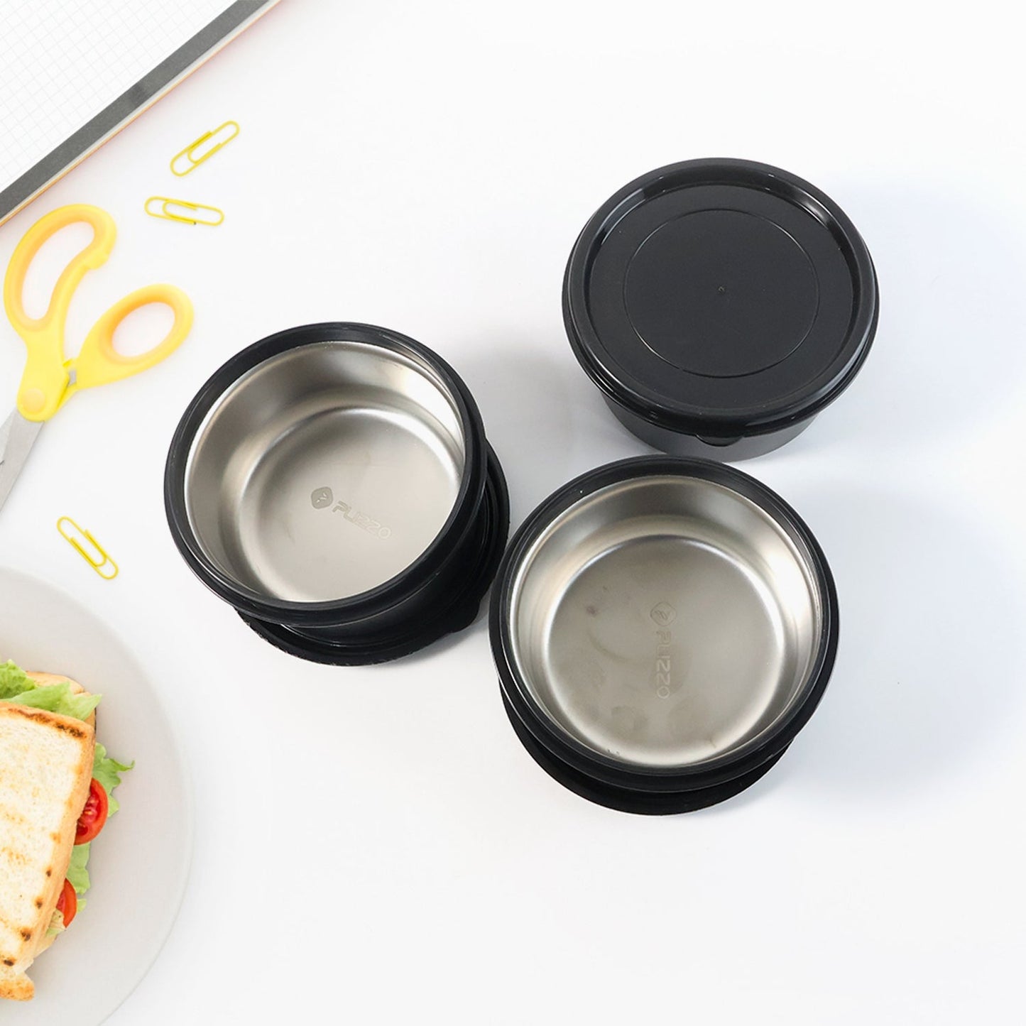 Insulated Stainless Steel Tiffin Lunch Box Set with Carry Bag (1 Set)