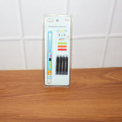 Cute Cartoon Liquid Ink Pen Set
